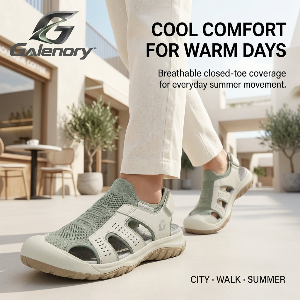 Galenory™ BreezeGuard Closed-Toe Sandals – Lightweight Summer Walking Shoes for Travel, Outdoor Activities & Everyday Comfort