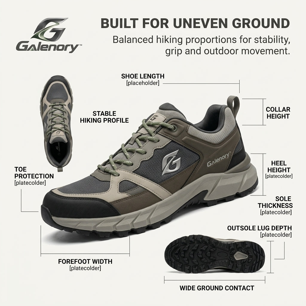 Galenory™ GripPeak Hiking Shoes – Anti-Slip Mountain Shoes for Hiking, Outdoor Trails, Adventure Travel & All-Terrain Walking