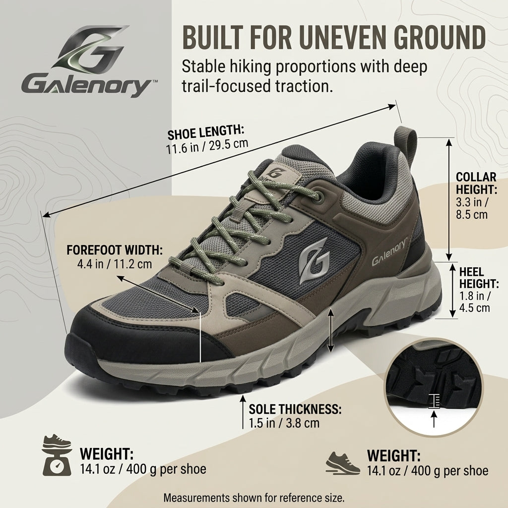 Galenory™ GripPeak Hiking Shoes – Anti-Slip Mountain Shoes for Hiking, Outdoor Trails, Adventure Travel & All-Terrain Walking