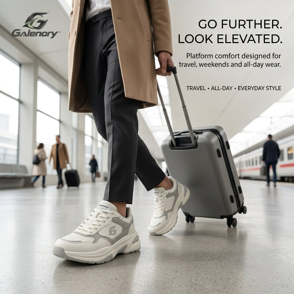 Galenory™ ElevateStep Platform Sneakers – Chunky Sole Athletic Shoes for Walking, Casual Wear, Travel & Everyday Style