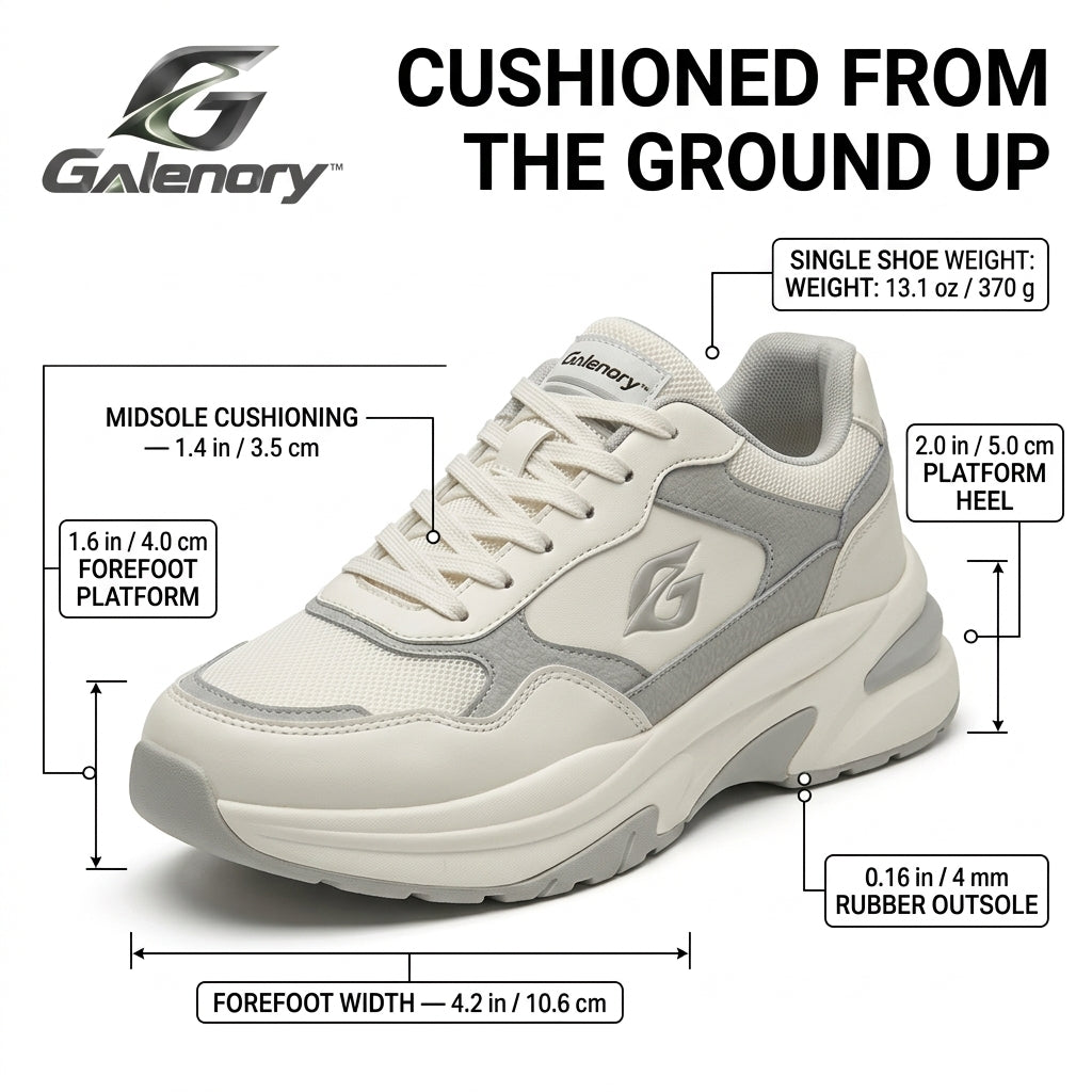 Galenory™ ElevateStep Platform Sneakers – Chunky Sole Athletic Shoes for Walking, Casual Wear, Travel & Everyday Style