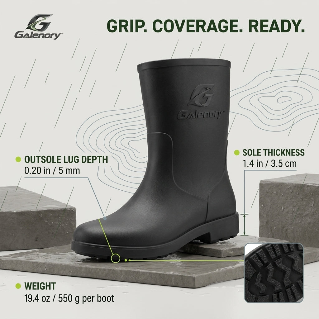 Galenory™ RainShield Waterproof Boots – Durable Rain Shoes for Wet Weather, Outdoor Activities, Gardening & Everyday Protection