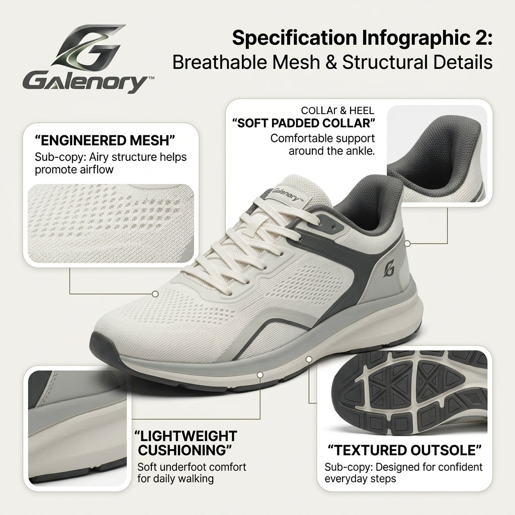 Galenory™ AirFlow Walk Sneakers – Lightweight Breathable Mesh Walking Shoes for Daily Comfort, Travel & Active Lifestyles