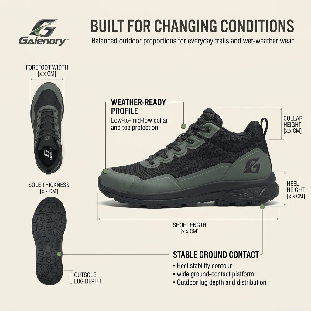 Galenory™ AquaTrail Waterproof Outdoor Shoes – All-Weather Hiking Sneakers for Rainy Days, Trails, Travel & Everyday Adventures
