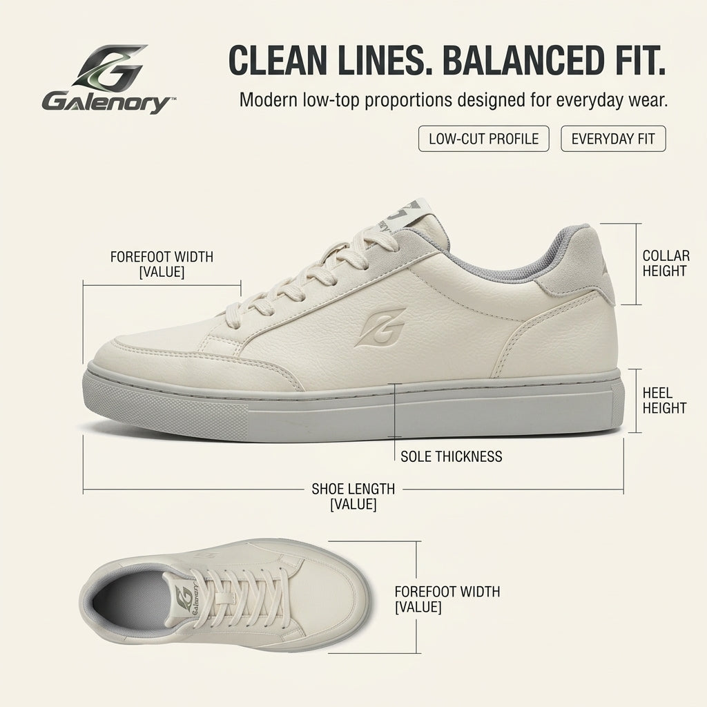 Galenory™ UrbanStep Low-Top Sneakers – Classic Casual Shoes for Everyday Walking, Street Style & Daily Comfort