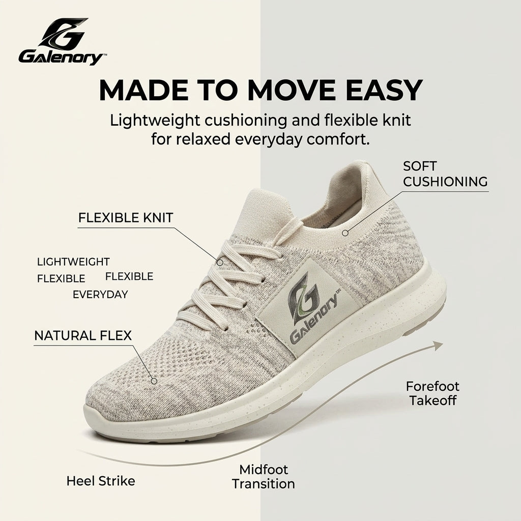 Galenory™ KnitEase Casual Sneakers – Lightweight Knit Walking Shoes for Everyday Comfort, Travel & Modern Lifestyle